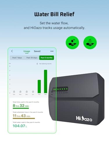 Smart Sprinklers Controller WiFi, Irrigation Controller Easy Use App Enabled, 6 Zone + 16 Plans, Save Water Auto Skin Rain, Freeze & Wind, 10 Minutes Install