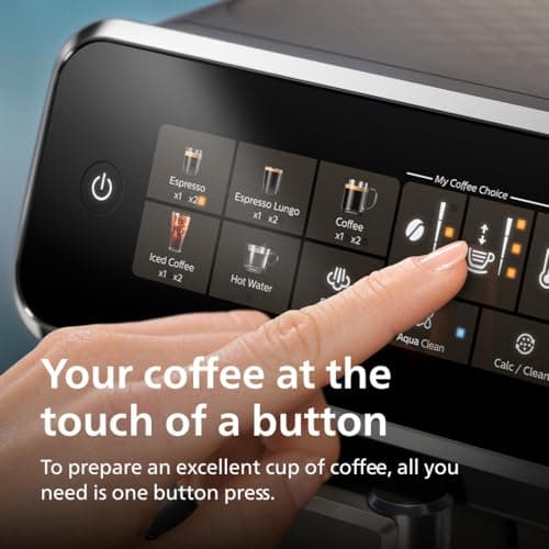 PHILIPS Series 2300 Fully Automatic Espresso Machine - 4 Hot Drinks, Fast Clean, 40% Quieter SilentBrew, Aquaclean Filter, Matte Black (EP2330/10)