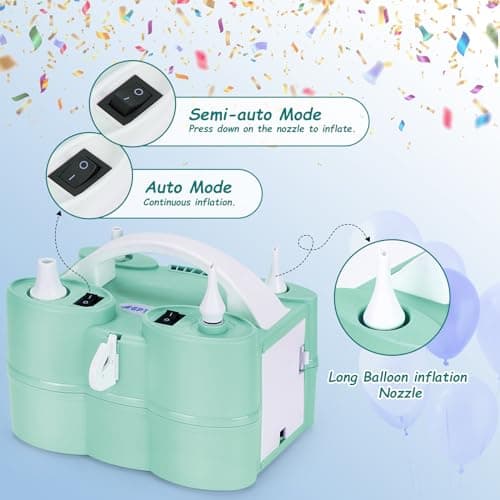 AGPtEK 3-in-1 Air Pump for Inflatables and Balloon Electric Air Balloon Pump 600W for Latex 260Q Foil Balloons with Hose Extension Quick-Fill Inflator Deflator for Air Mattress, Compression Bag
