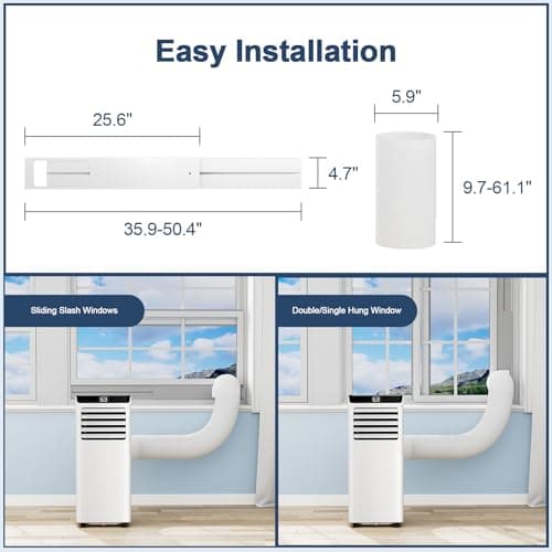 Portable Air Conditioners 8,000 BTU Air Conditioner Portable for Room up to 365 Sq.Ft. Portable AC Unit with Remote Control 4 Modes Dehumidifier Window Mount Kit (8000-07E)