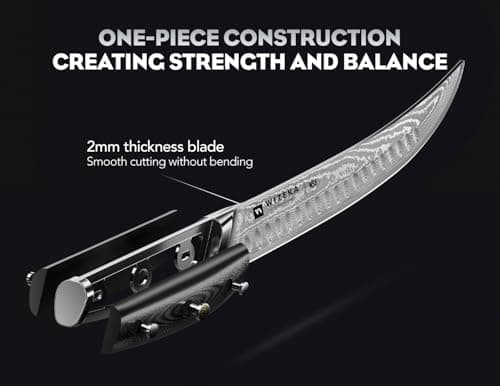 Carving Knife-10 Real Damascus Breaking Knife,Razor Sharp Butcher knife Curved Scimitar Brisket Knife for Meating Cutting with G10 Handle