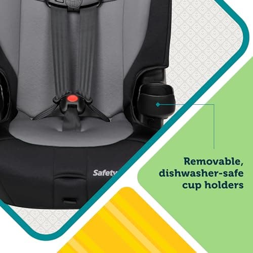 Safety 1st Grand 2-in-1 Booster Car Seat, Converts from High Back to Belt-Positioning Booster, High Back Seat for Kids 40-65, and Belt-Positioning 40-100 Pounds, Black Sparrow