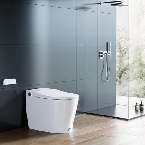 HOROW Luxury Smart Toilet, Upgraded Bidet Toilet with Pump for Low Water Pressure, Auto Open/close Lid, Instant Warm Water Bidet, Heated Seat, Automatic Flush, Elongated Toilet with Tank