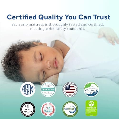 Sealy Baby OptiCool Breathable Crib Mattress, GREENGUARD GOLD Certified, Made in USA, Toddler Bed Fit, 2 Stage Cooling Memory Foam, Non Toxic, Airy Cotton Cover, Safety & Quality Tested, 52X28"