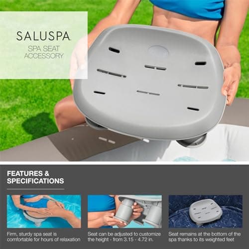 Bestway Coleman Hawaii AirJet Inflatable Hot Tub with EnergySense Cover, Blue + Bestway SaluSpa Spa Seat (4 Pack) + Bestway SaluSpa Pillows (2 Pack)