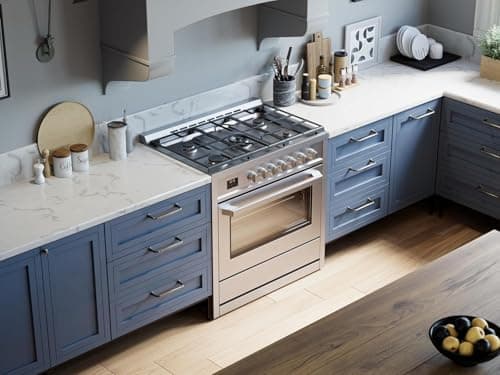 RRG361TS 36" Gas Range, 5 Sealed Burners, 4.3 cu. Ft. Capacity, Freestanding Slide-in Convection Oven, Easy Reach Racks, Clock and Timer, Stainless Steel