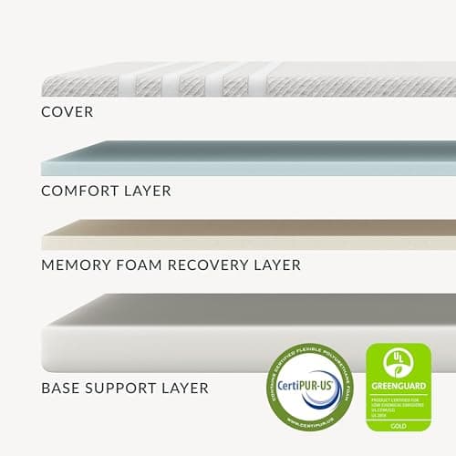 Leesa Original Foam 10" Mattress, Queen Size, Cooling Foam and Memory Foam / CertiPUR-US Certified / 100-Night Trial,Grey