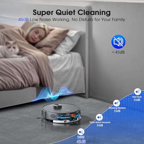 Robot Vacuum and Mop, Mapping Robotic Vacuums Cleaner with LiDAR Navigation Smart & Strong Suction, WiFi/App/Alexa/Voice Control, Obstacle Avoidance, for Home, Wood/Hard Floors, Pet Hair -Grey