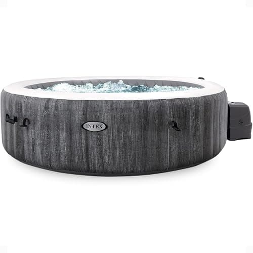 Intex PureSpa Plus 6 Person Portable Inflatable Round Hot Tub Spa with 170 Jets - Outdoor Blow-Up Hot Tub with Pump, Filter, Cover, and Dispenser Ball