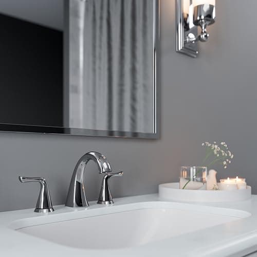 Pfister Willa Bathroom Sink Faucet, 8-Inch Widespread, 2-Handle, 3-Hole, Polished Chrome Finish, LF049MALCC