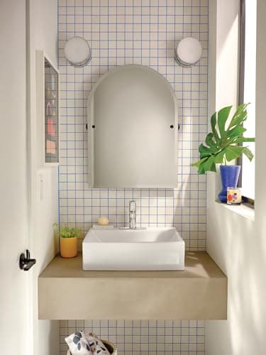 Moen Laris Chrome One-Handle Single Hole Modern Bathroom Sink Faucet with Optional Deckplate and Spring Loaded Drain Assembly, 84014