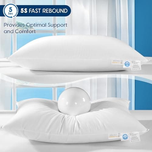 Luxury Canadian White Goose Down Pillow Queen Size - 900+ Fill Power, 800 Thread Count Cotton Shell, Soft Down Pillows for Sleeping, Hotel Pillow for Neck Pain Relief (1 Pack, 20"x30")