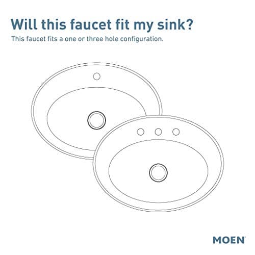 Moen 6145BL Gibson One Handle Single Hole Modern Bathroom Sink Faucet with Optional Deckplate, Matte Black