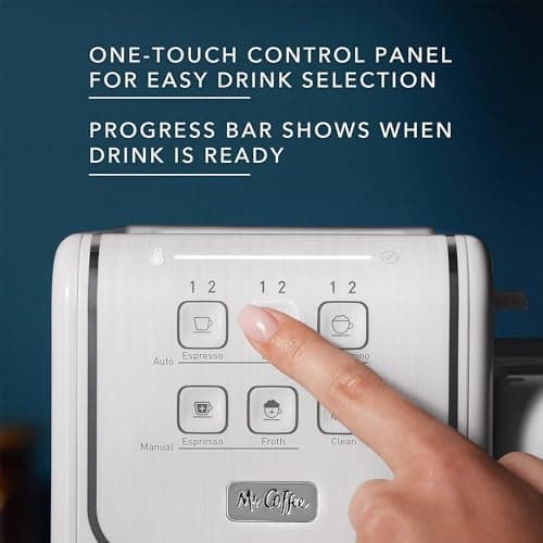 Mr. Coffee One-Touch CoffeeHouse - Espresso, Cappuccino, and Latte Maker, with Easy Serving Espresso (ESE) Pod compatibility - White