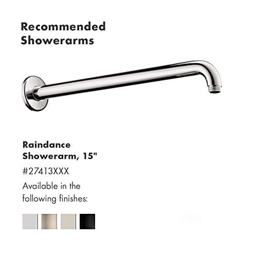 hansgrohe Croma Select S 7-inch Water Saving Low Flow Showerhead Modern 2-Spray Rain, IntenseRain with QuickClean in Chrome, 04388000