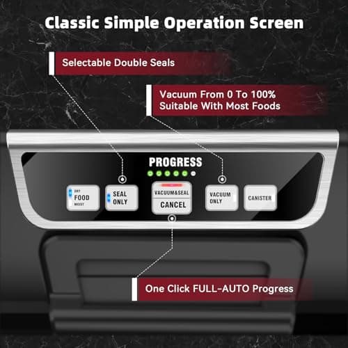 Next Gen Vacuum Sealer Machine, Potane Double Pump Food Vacuum Saver With Smart Visual Status System, Full Auto/Manual Functions, Built-in Safety Cutter&Guided Seal Bar, Start Kit Bags to Seal a Meal