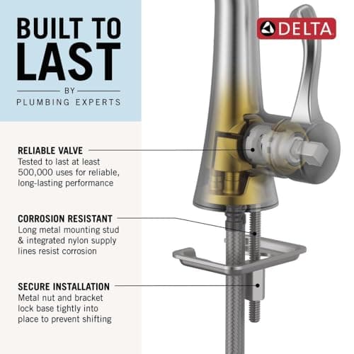 Delta Esato Chrome Bathroom Faucet 1 Hole, Single Hole Bathroom Sink Faucet for Vanity, Push-Pop Drain Assembly, Chrome 15897LF