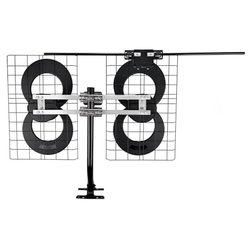 Antennas Direct ClearStream 4V Indoor Outdoor TV Antenna, UHF VHF, Multi-Directional, 70+ Mile Range, 4K 8K UHD, NEXTGEN TV – w/ 20-inch Mast (Black)