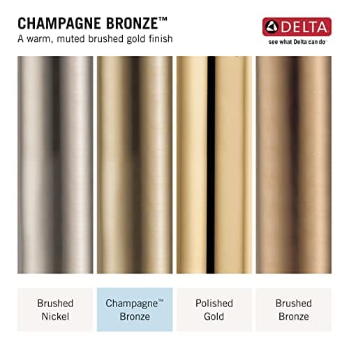Delta Faucet Stryke Widespread Bathroom Faucet 3 Hole, Gold Bathroom Sink Faucet, 2 Handle Bathroom Faucet, Bath Faucet, Metal Pop-Up Drain Assembly, Lumicoat Champagne Bronze 35776-CZ-PR-MPU-DST