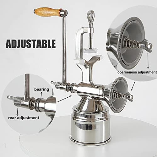 Professional Manual Grain Grinder, Hand Crank Grain Mill, 304 Stainless Steel Wheat Grinder, Wooden Handle Corn Grinder Hand Crank, Manual Coffee Grinder