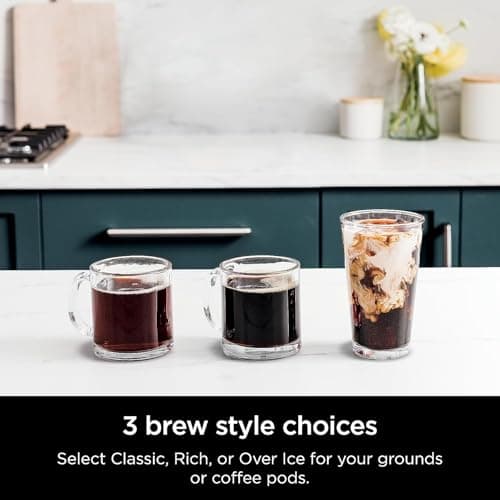 Ninja CFP101 DualBrew Hot & Iced Coffee Maker, Single-Serve, Compatible with K-Cups & 12-Cup Drip Coffee Maker, Black (Renewed)