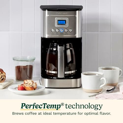 Cuisinart Coffee Maker, 14-Cup Glass Carafe, Fully Automatic for Brew Strength Control & 1-4 Cup Setting, Stainless Steel, DCC-3200P1