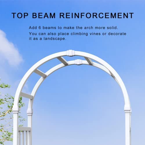 41" W x 86" H Vinyl Arbor, Vinyl Arch, Garden Arch Arbor for Outdoor, Yard, Garden, Climbing Plants - White