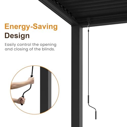 Louvered Pergola 12'x16', Full Aluminum Outdoor Pergola with Adjustable Proof and Gutter System, Metal Hardtop Gazebo for Patio, Deck, Garden, Yard, Black