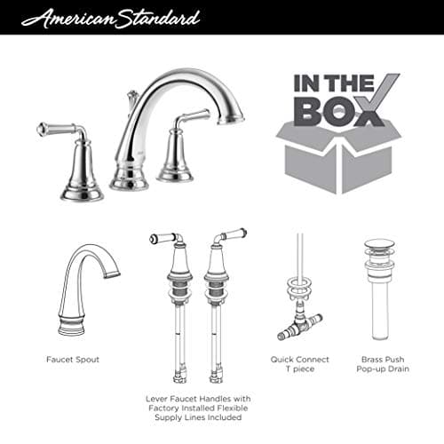 American Standard 7052807.002 Delancey 8-Inch Widespread 2-Handle Bathroom Faucet, 1.2 GPM, Chrome