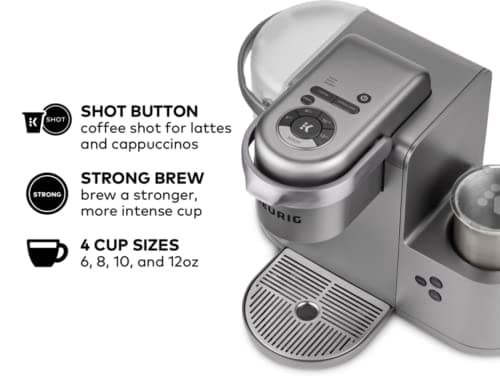 Keurig K-Cafe C Single Serve K-Cup Pod C Latte and Cappuccino Maker, 12, Nickel