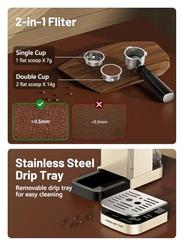 KEENSTAR 20Bar Espresso Machine with Rapid Cold Brew, Hot & Iced Coffee Machine, Espresso Maker with Milk Frother Steam Wand, Touch Screen with 40oz Water Tank for Latte, Cappuccino, Gift