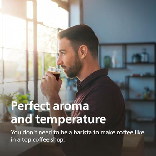 PHILIPS Series 2300 Fully Automatic Espresso Machine - 4 Hot Drinks, Fast Clean, 40% Quieter SilentBrew, Aquaclean Filter, Matte Black (EP2330/10)