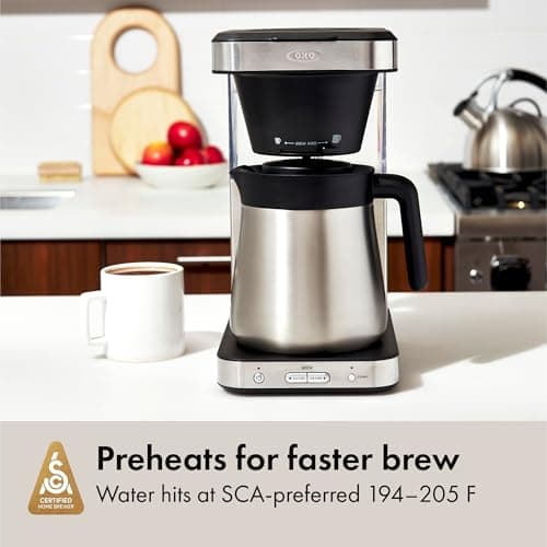 OXO Brew 8 Cup Coffee Maker, Stainless Steel,Black