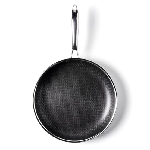 HexClad Hybrid Nonstick 6-Piece Fry Pan Set, 8, 10, and 12-Inch Frying Pans with Tempered Glass Lids, Stay-Cool Handles, Dishwasher-Friendly, Induction Ready, Compatible with All Cooktops
