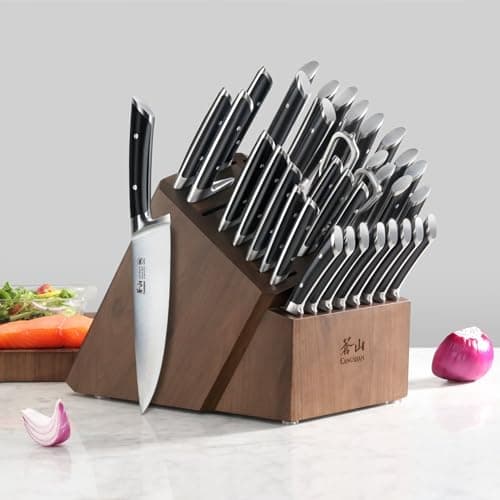 Cangshan OLYMPUS Series 36-Piece Block Set, Forged German Steel, Black, 505545