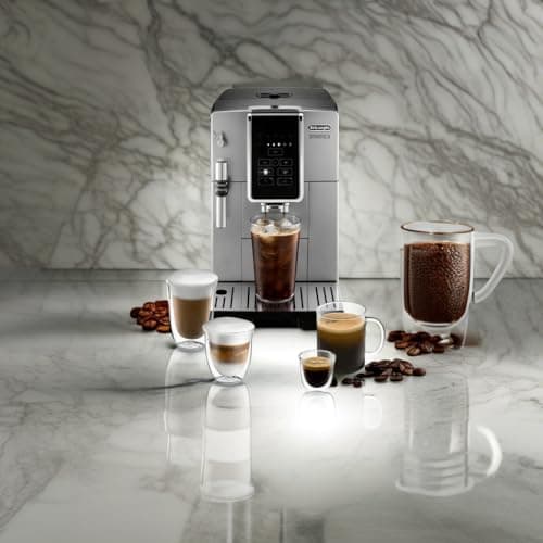 De'Longhi America Dinamica Fully Automatic Coffee and Espresso Machine with Premium Adjustable Frother, Stainless Steel, ECAM35025SB