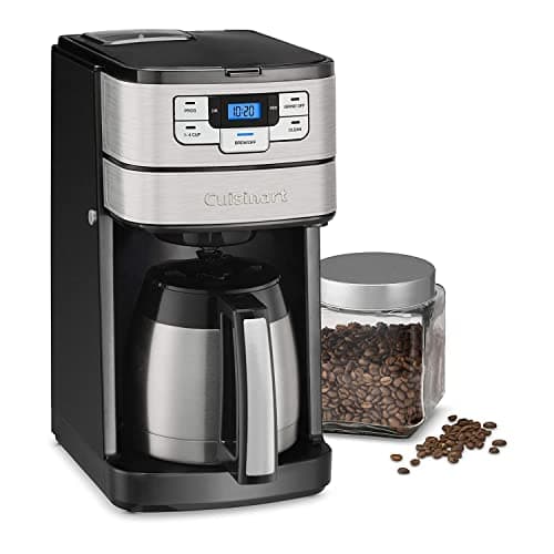 Cuisinart 10 Cup Coffee Maker with Grinder, Automatic Grind & Brew, Black/Silver, DGB-450NAS