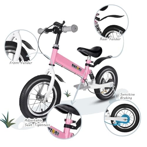 Balance Bike 2 in 1,The Dual Use of a Kids Balance Bike and Kids Bike,12 14 Inches for 2-6 Years Old,with Shock Absorbers, Fenders, Pedals, Auxiliary Wheels