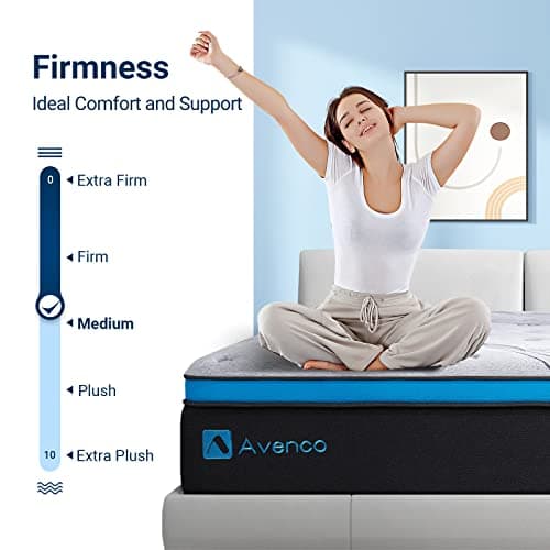 Avenco Hybrid Mattress in a Box Full, 12 Inch Pocket Spring and Gel Memory Foam Mattress for Full Size Bed, Medium Firm, Edge Support, CertiPUR-US Certified