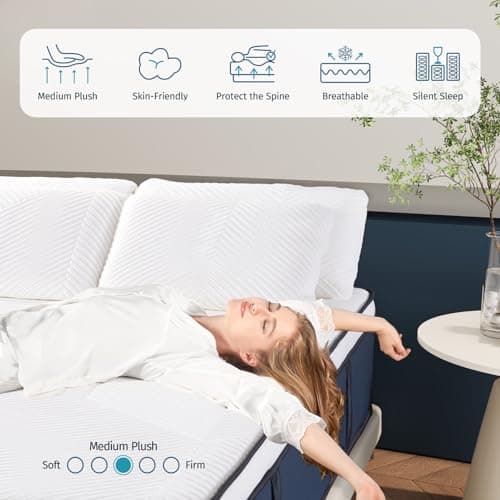 Queen Mattress, DIGLANT 14Inch Euro Top Memory Foam Hybrid Mattress, Medium Plush Feel Pocket Springs Queen Size Mattress for Pressure Relief, Edge Support Mattress in Box, CertiPUR-US, 60"*80"