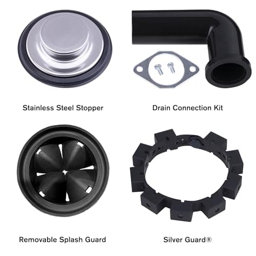 American Standard 10-US-ASD-1250 Premium Garbage Disposal with 3-Bolt Mount System and Odor Protection Processor, Stainless steel, Silver