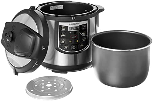 Presto 02141 6-Quart Electric Pressure Cooker, Black, Silver, Stainless steel