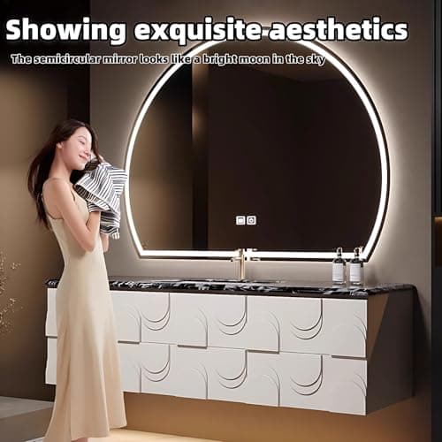 Bathroom Vanity with Sink - Elegant Bathroom Sink Cabinet, Floating Vanity with Smart Anti-Fog Mirror, Multi-Layer Thick Solid Wood Material - Complete Accessories (White, 40")