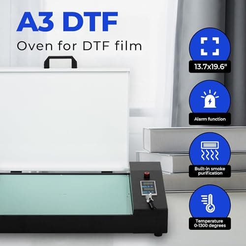 PUNEHOD DTF Printer A4 L800, DTF Transfer Printing Machine with White Ink Circulatory for DIY Print Dark and Light Fabrics Direct to Film Printer (with Oven)