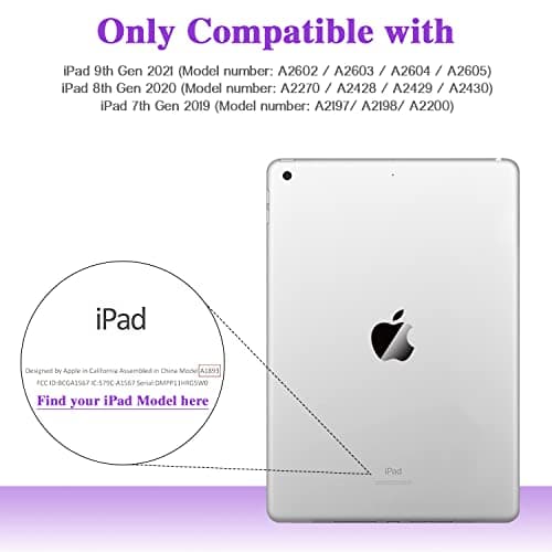 for iPad 9th Generation Case, iPad 8th 7th Generation Case, iPad 10.2 Inch 2021/2020/2019 Case, Heavy Duty Rugged Shockproof Protective Cover with Kickstand for Kids Boys Girls Purple/Green