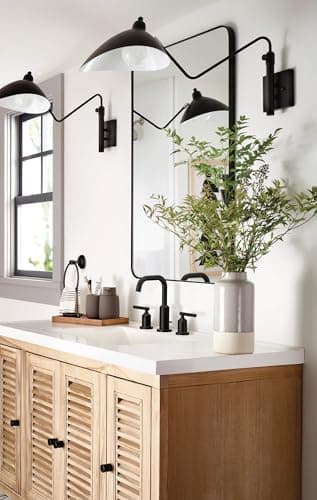 Moen Gibson Matte Black Two-Handle High Arc Widespread Bathroom Sink Faucet for 3-Hole Setups with Valve Included, TV6142BL