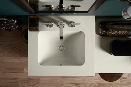 KOHLER 20000-0 Caxton Rectangle Undermount Bathroom Sink with Overflow Drain, 20-1/4" W x 15-11/16" D, White