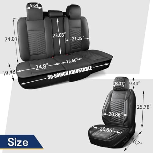 Car Seat Covers,Breathable and Waterproof Leather Seat Covers for Cars,Universal Anti-Slip Driver Seat Cover with Backrest for SUV Pick-up Truck Sedan(Style1,2 PCS Front Seat,Black+Red)