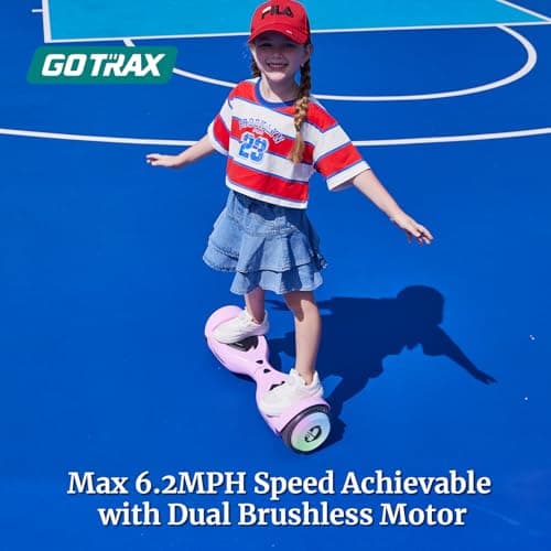 Gotrax Hoverboard with 6.5" LED Wheels & Headlight, Max 4/5 Miles Range, 6.2mph Power by Dual Brushless Motor, UL2272 Certified and 50.4Wh/65.52Wh Battery Self Balancing Scooters for 44-176lbs Kids