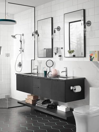Moen Gibson Chrome One-Handle Single Hole Modern Bathroom Sink Faucet with Optional Deckplate, 6145